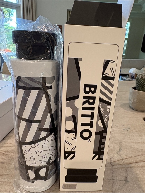 Britto Other - BRITTO Black & White Graphic Insulated 25oz Water Bottle